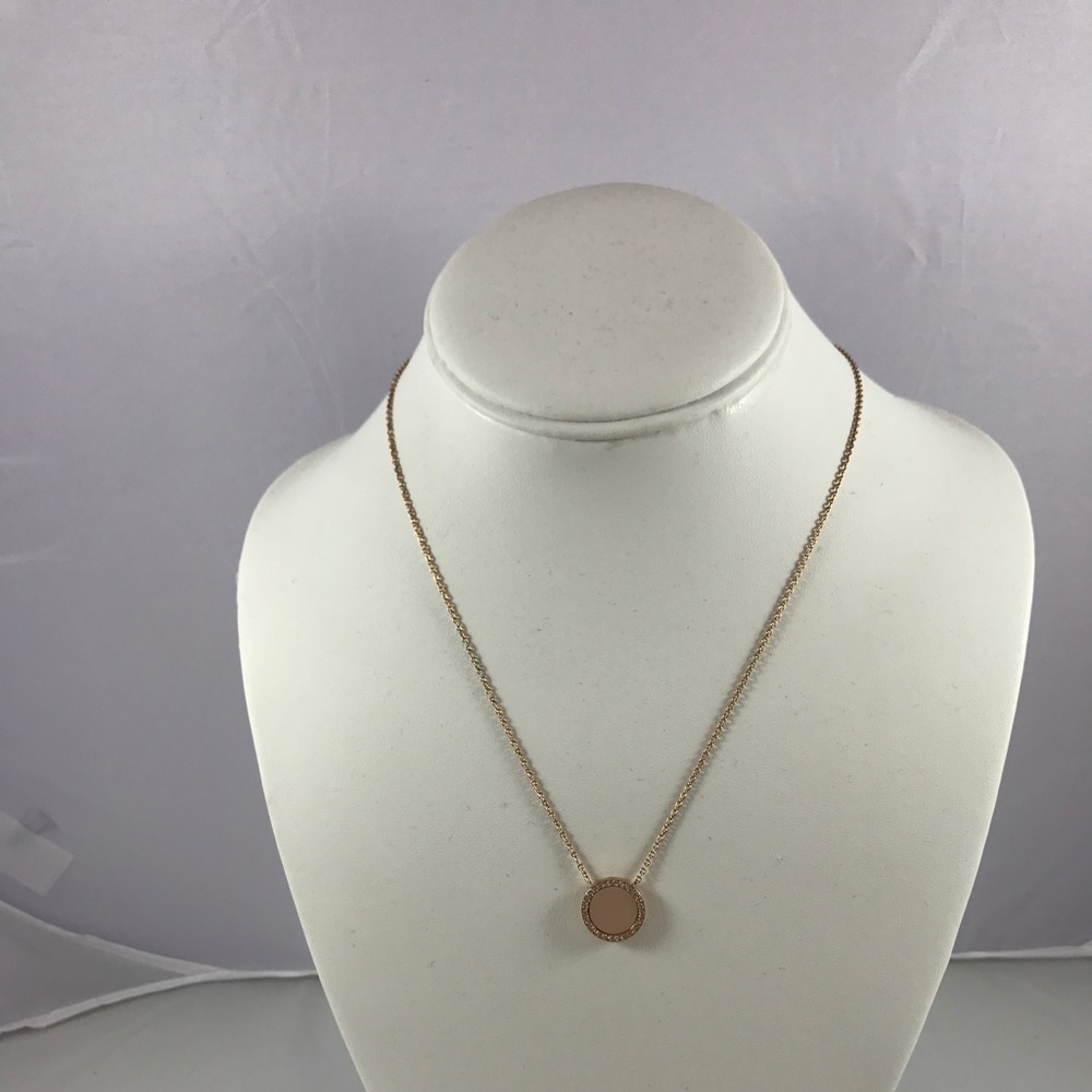 Michael Kors Rose Gold Pink Acetate Pendant NWT